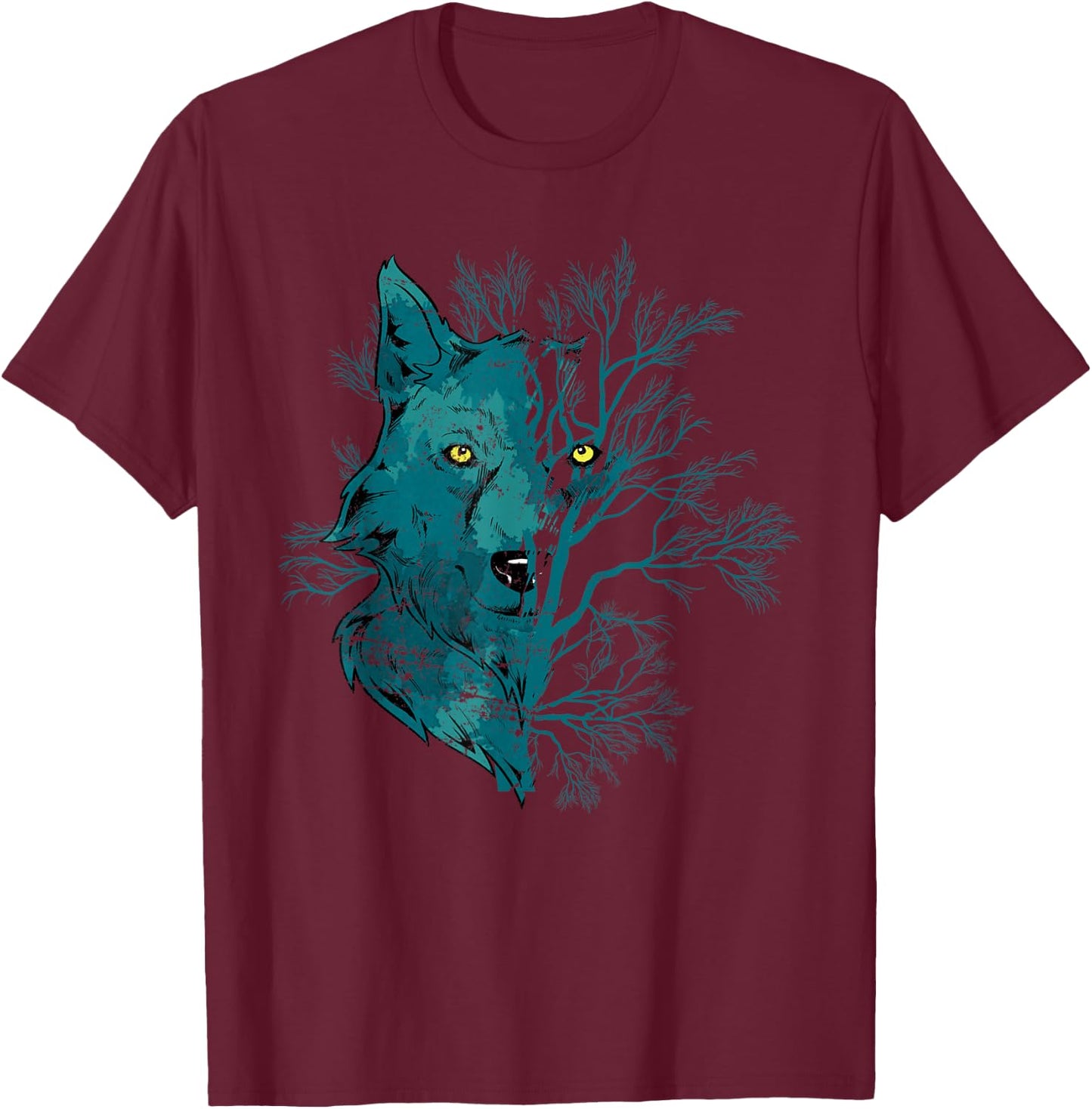 Howling Forest Animal Lover Gift Wildlife Predator Wolf T-Shirt - T-Shirt | Maroon