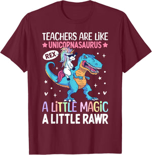 T Rex Dinosaur Unicorn Teachers Are Like Unicornasaurus Rex T-Shirt - T-Shirt | Maroon