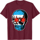 Chicago Flag Skull City Pride T-Shirt - T-Shirt | Maroon