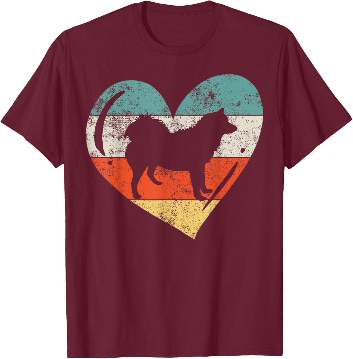 American Eskimo Husky T-Shirt - T-Shirt | Maroon