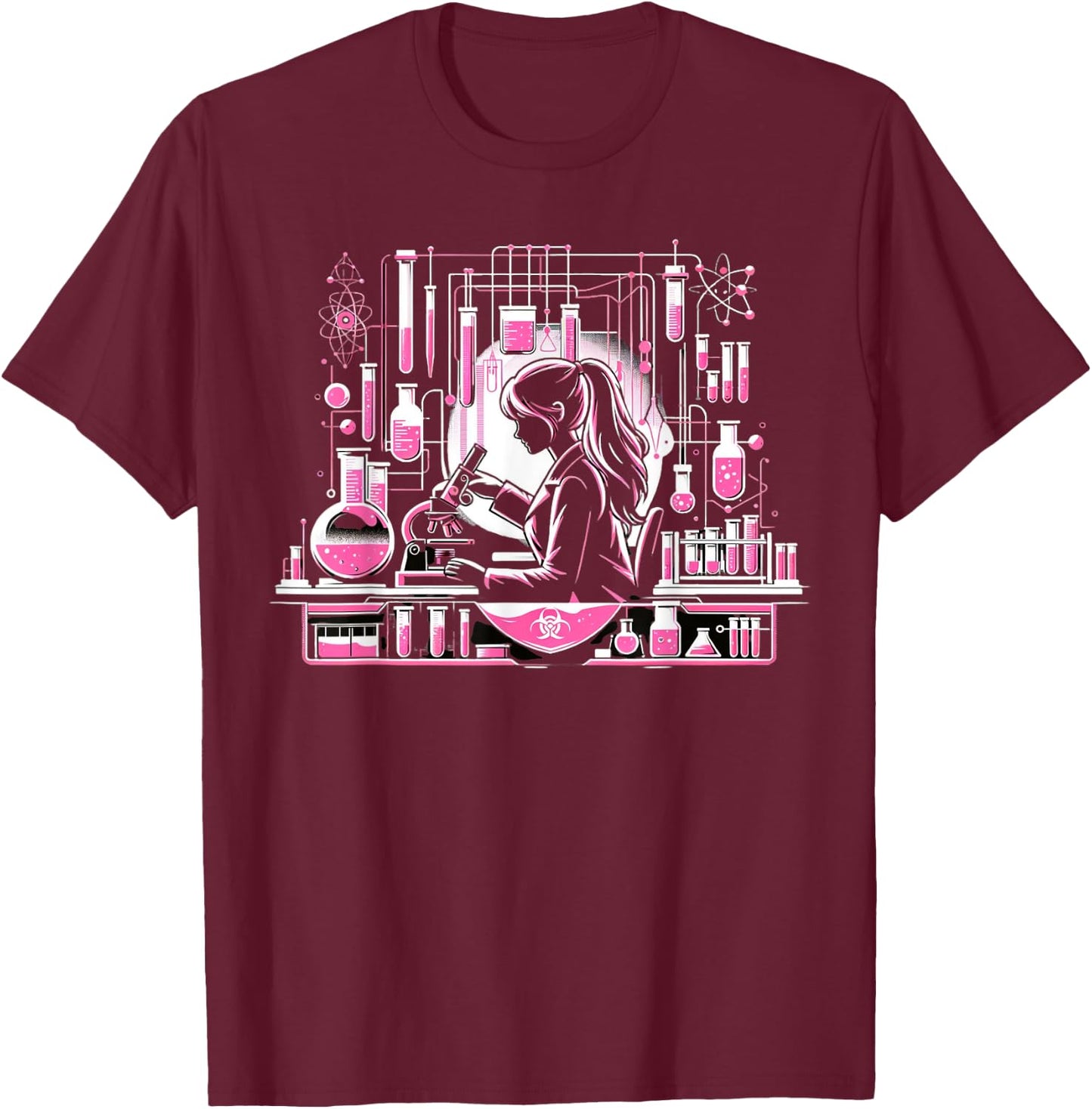 Retro Lab Week 2024 Phlebotomy Pink Women Girl Lab Week 2024 T-Shirt - T-Shirt | Maroon