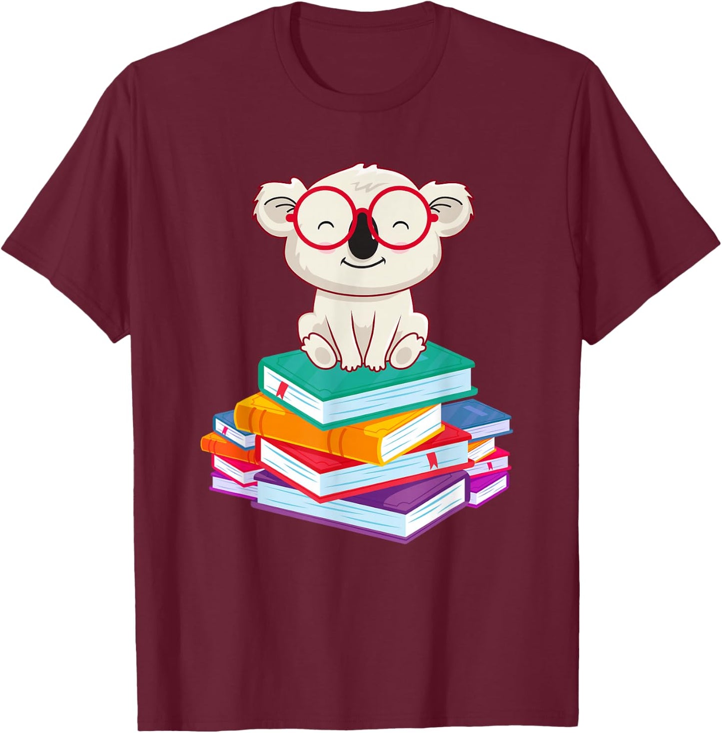 Reading Bookworm Gift Koala T-Shirt - T-Shirt | Maroon
