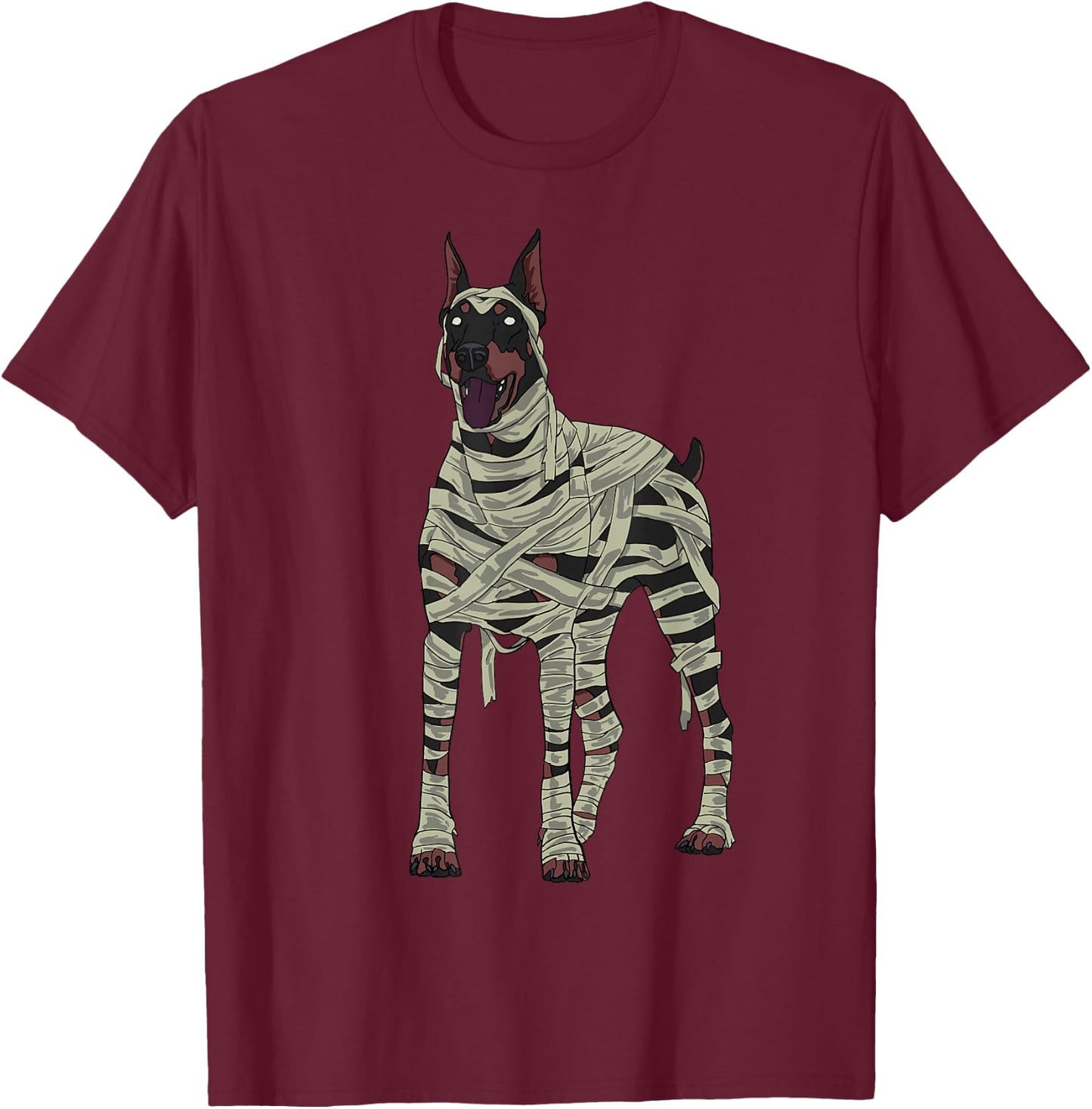 Doberman Dog Mummy Halloween Costume Dog Lovers T-Shirt - T-Shirt | Maroon