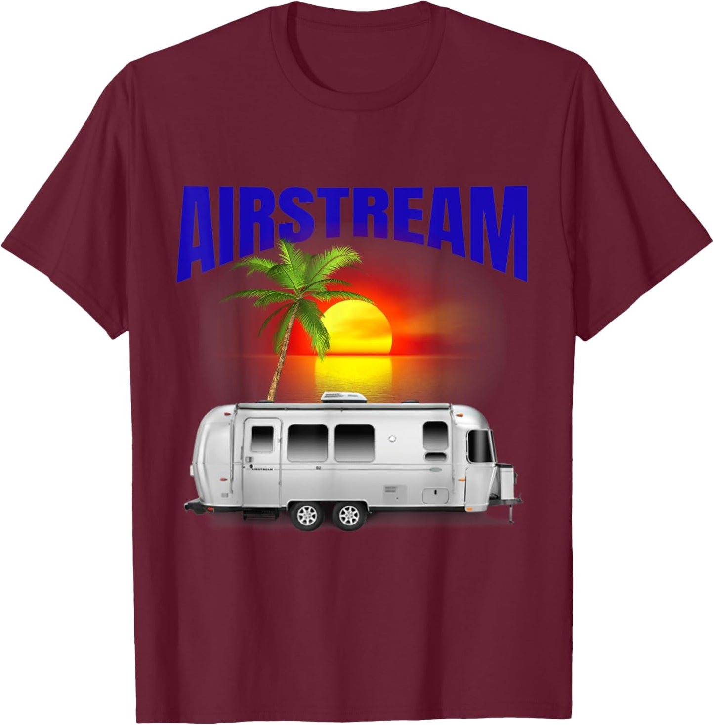 The perfect retro Airstream camping trailer . T-Shirt - T-Shirt | Maroon