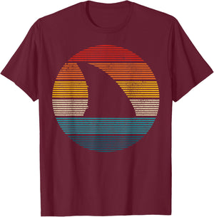 Shark Fin Vintage Scuba Diving Surf Retro Diver Gift T-Shirt - T-Shirt | Maroon