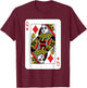 Queen of Diamonds Playing Card Poker T-Shirt - T-Shirt | Maroon