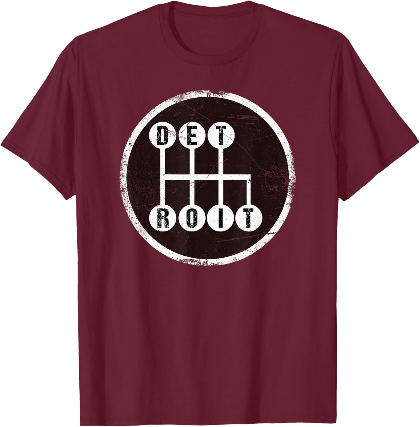 Detroit Stick Shift design T-Shirt - T-Shirt | Maroon