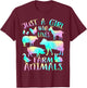 Just a Girl Who Loves Farm Animals - Cows Pigs Goats Lover T-Shirt - T-Shirt | Maroon