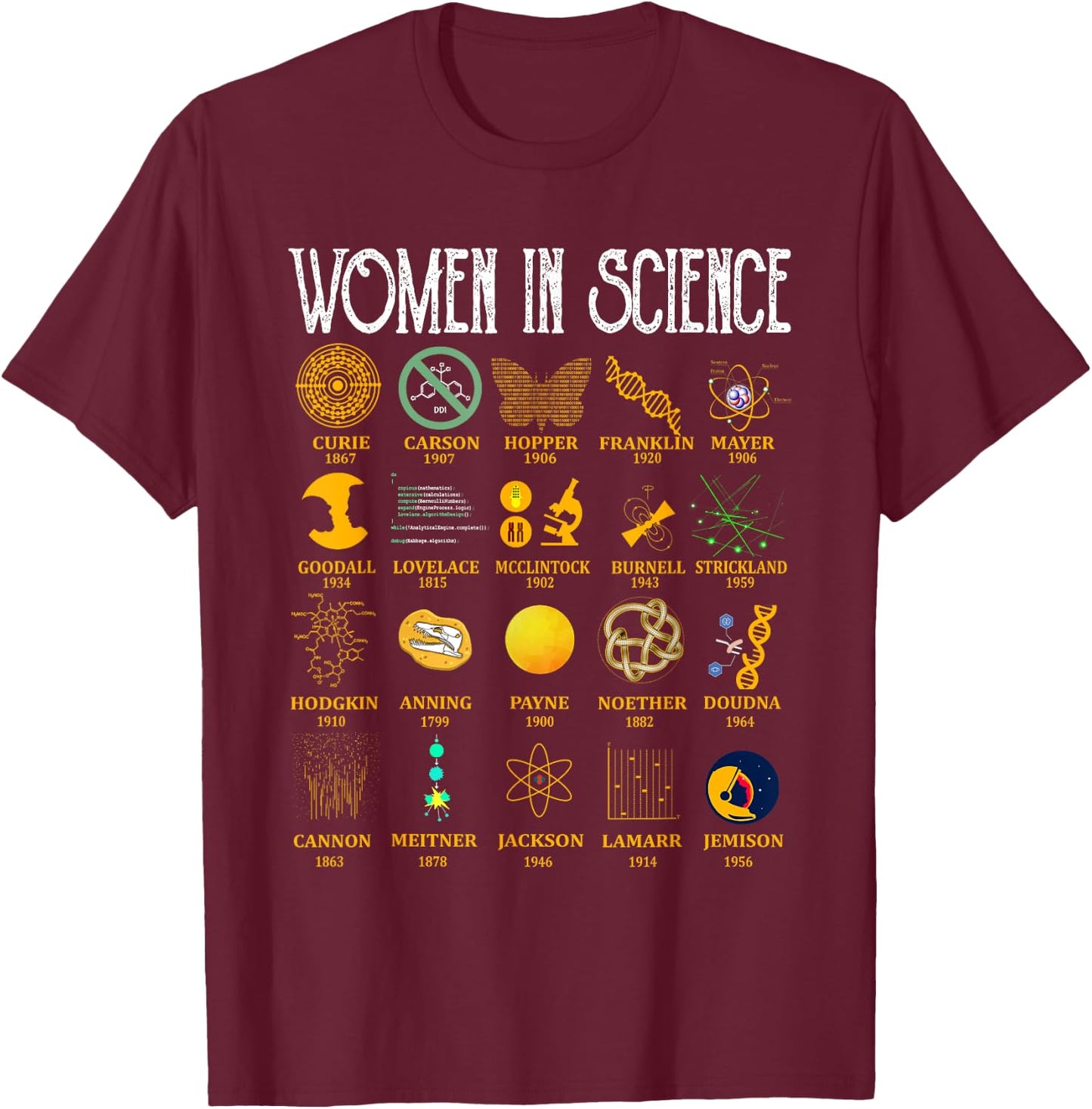 Science Lover Gifts Adult Women In Science Scientist Idea T-Shirt - T-Shirt | Maroon