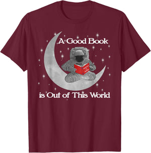 Reading Teacher Read Books Astronaut Out Of World Stars T-Shirt - T-Shirt | Maroon