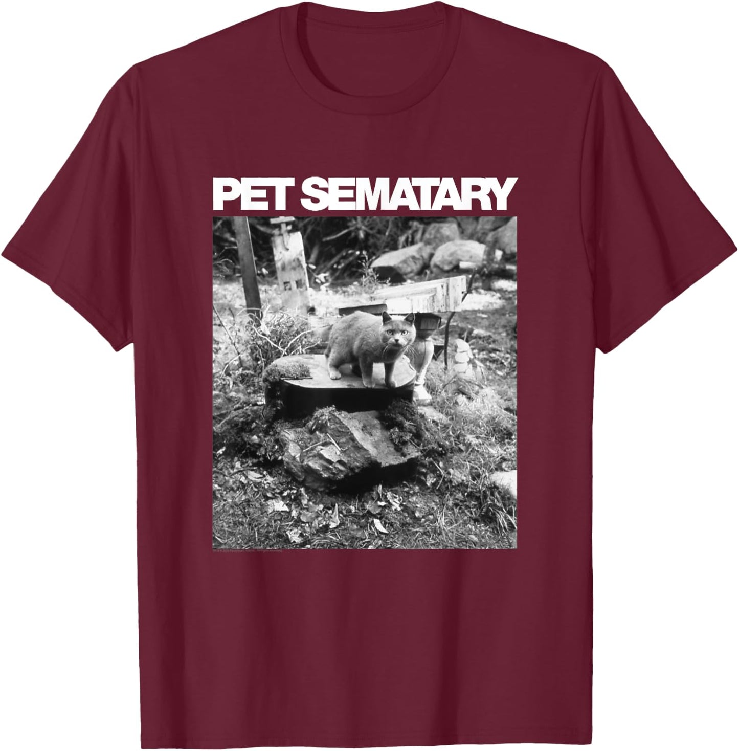 Pet Sematary Church on Grave T-Shirt - T-Shirt | Maroon