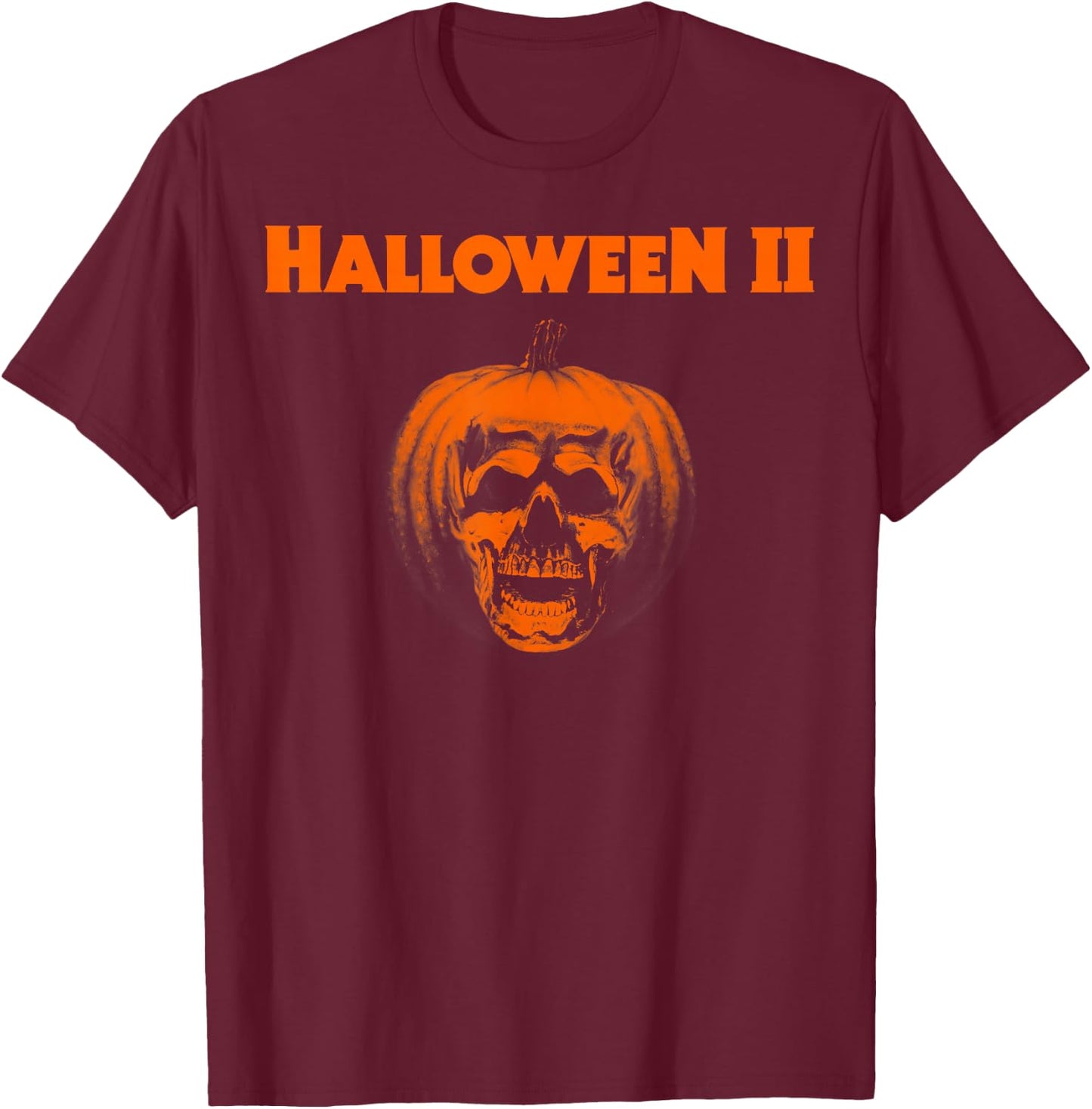 Halloween 2 Pumpkin Face Logo T-Shirt - T-Shirt | Maroon
