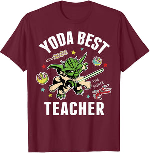 Star Wars Yoda Best Teacher Icons T-Shirt - T-Shirt | Maroon