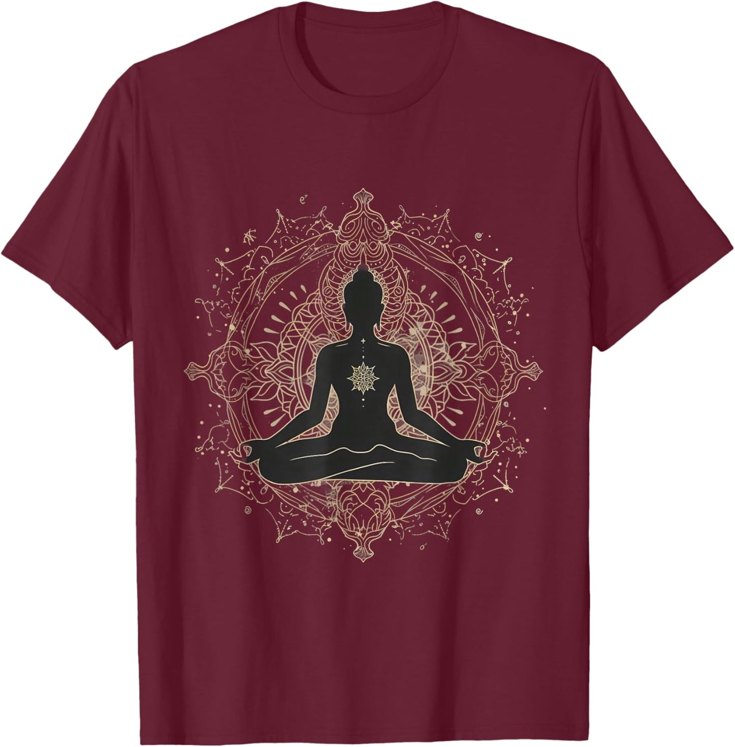 Meditation Mandala Buddhist Hindu Zen Buddha Spiritual T-Shirt - T-Shirt | Maroon