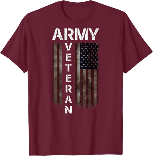 Cool American (USA) Flag - Proud Us Army Veteran Gift T-Shirt - T-Shirt | Maroon