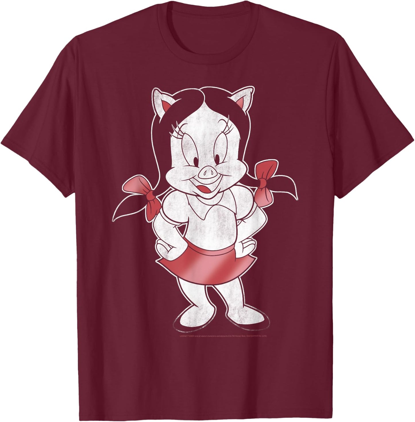 Looney Tunes Petunia Pig Portrait T-Shirt - T-Shirt | Maroon