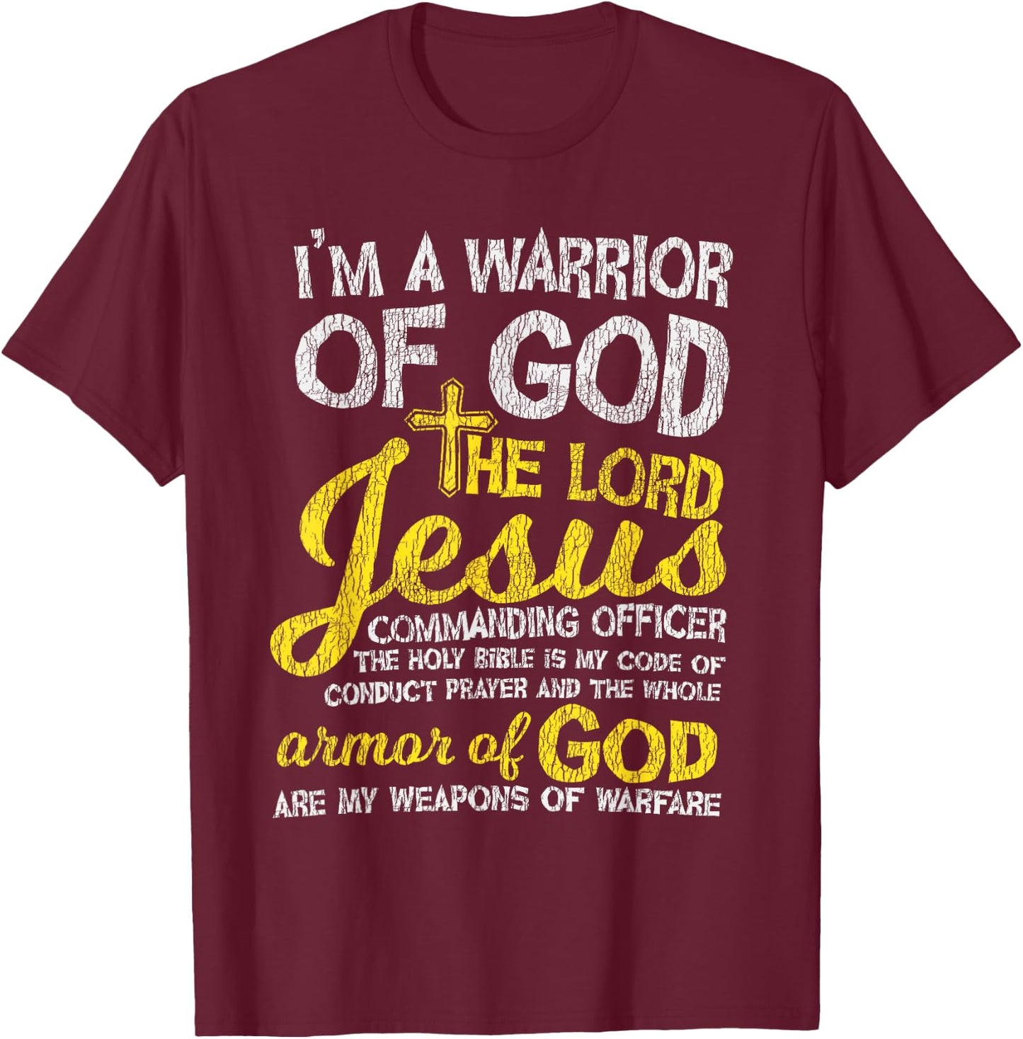 The Lord Jesus Armor Of God Cross Faith Christian Bible Gift T-Shirt - T-Shirt | Maroon