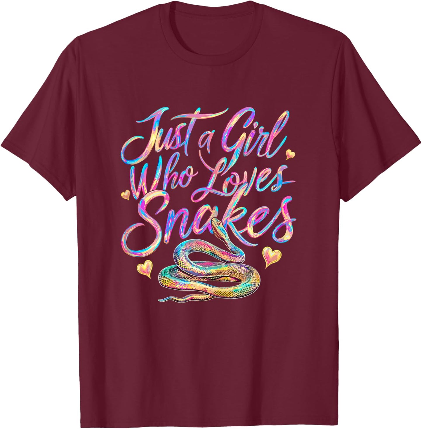 Snake Just A Girl Who Loves Snakes T-Shirt - T-Shirt | Maroon