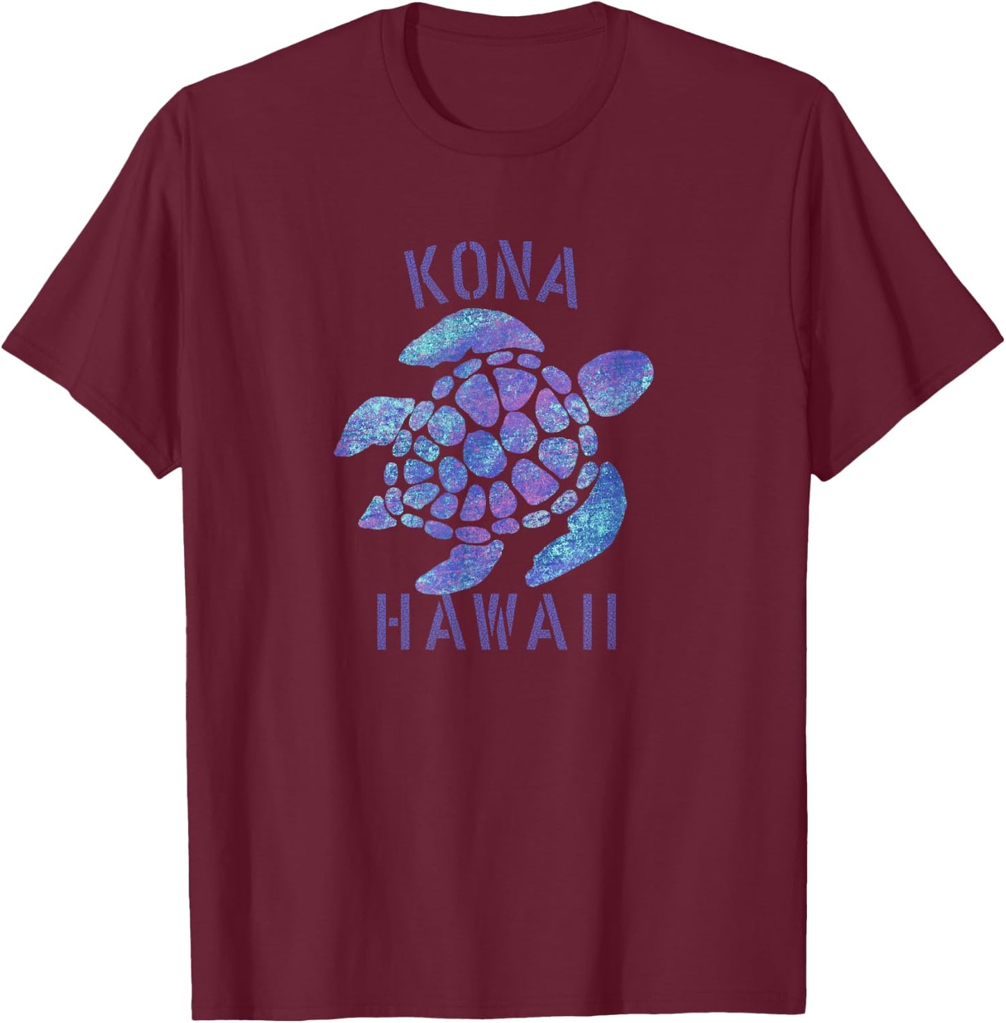 Kona, Hawaii Beach Design / Tribal Turtle Gift T-Shirt - T-Shirt | Maroon
