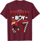 Kids Dabbing boy 7 Year Old Soccer Player 7th Birthday Party T-Shirt - T-Shirt | Maroon