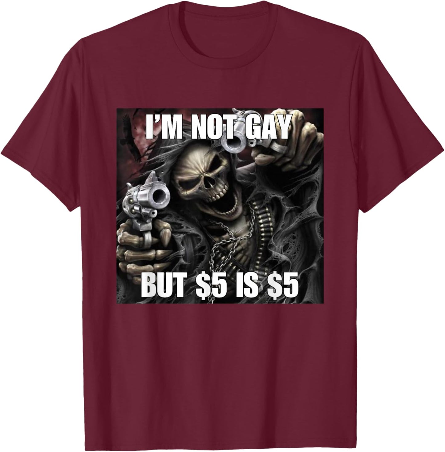 Homosexual Tendencies Gay Funny Cringe Hard Skeleton Meme T-Shirt - T-Shirt | Maroon