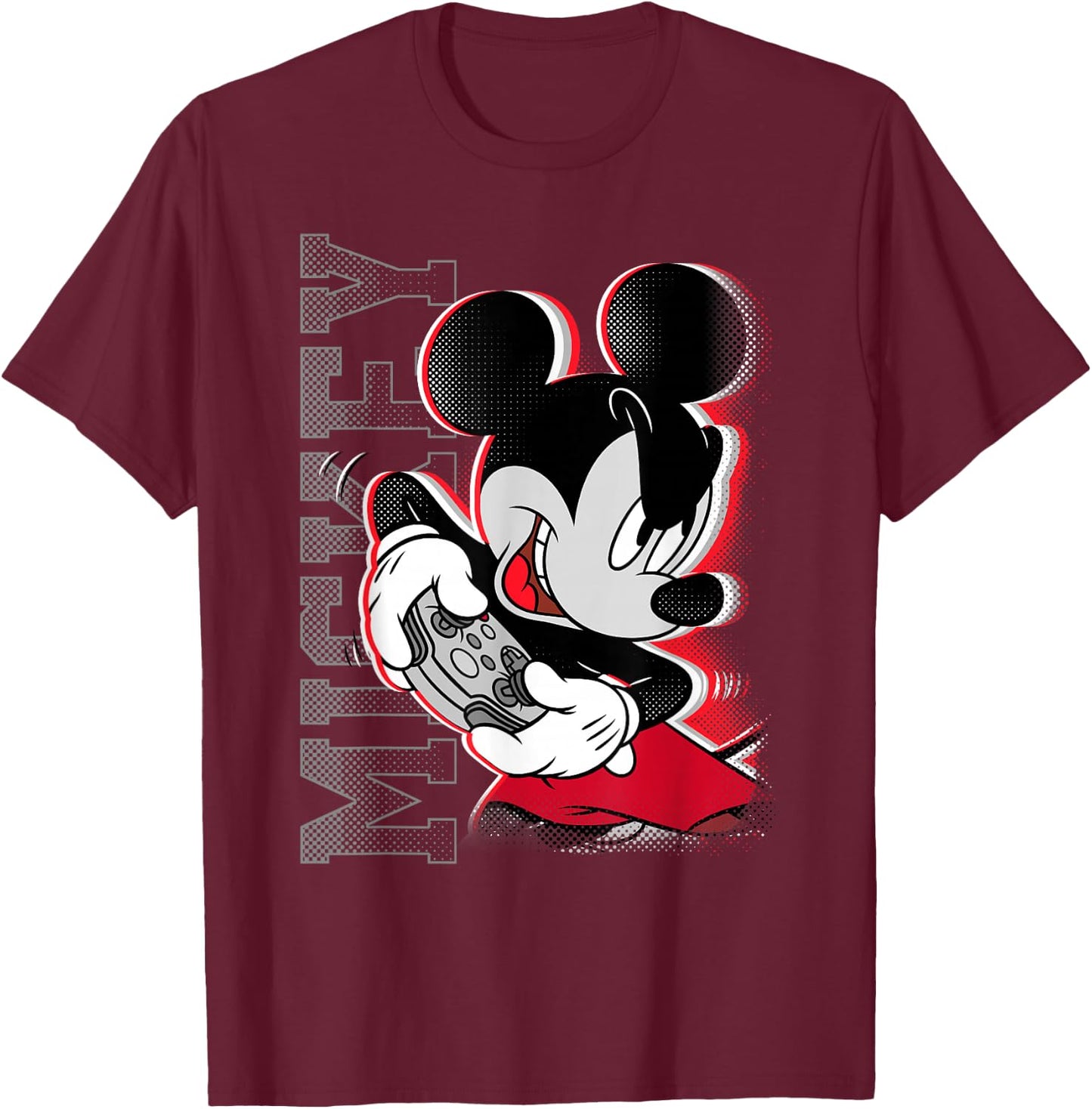 Disney Mickey Mouse Games Hard Controller Envy T-Shirt - T-Shirt | Maroon