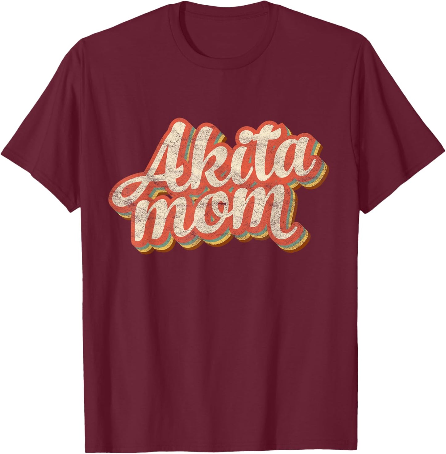 Vintage Akita Mom Gift Akita Mother Dog Lover Pet Mama Men Women Girls Kids T-Shirt - T-Shirt | Maroon