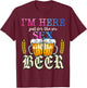 I'm Here Just For The Sex and The Beer Gender Reveal Party T-Shirt - T-Shirt | Maroon