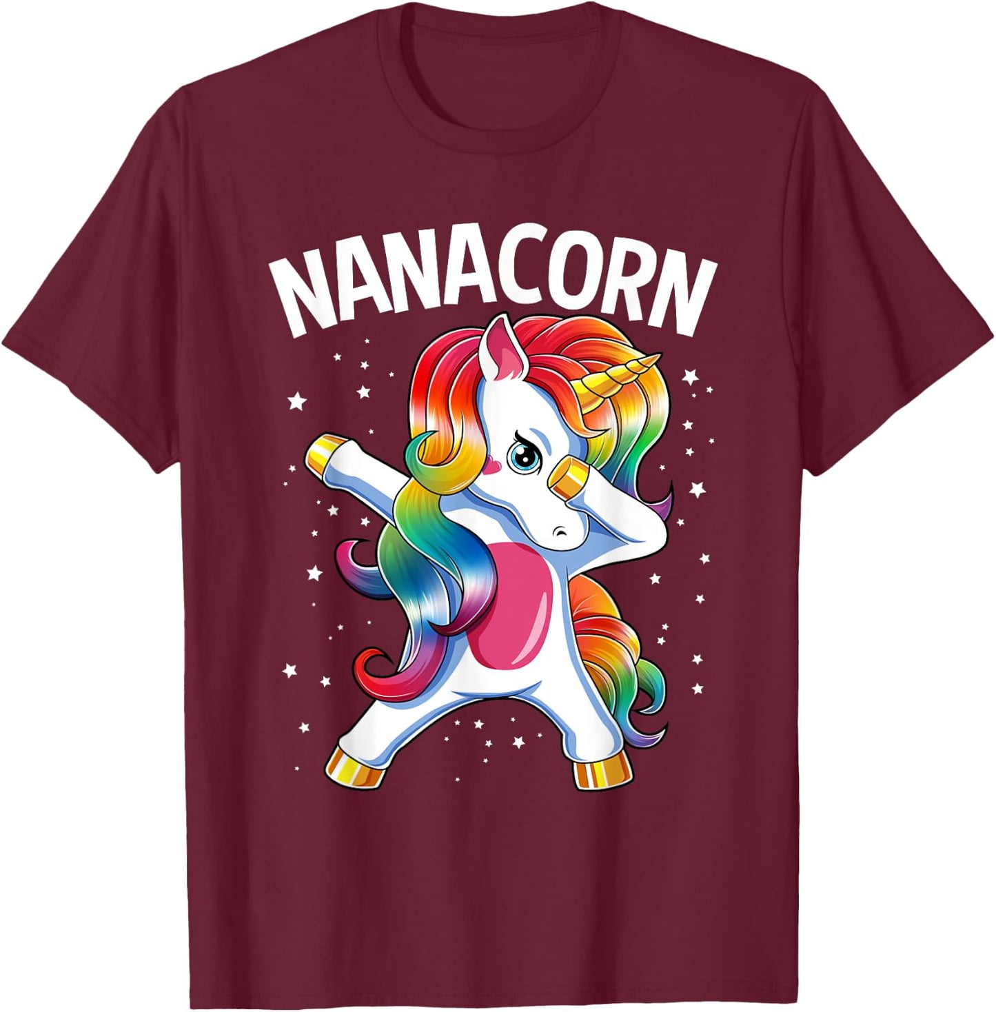 Nanacorn Dabbing Unicorn Nana Mother's Day T-Shirt - T-Shirt | Maroon