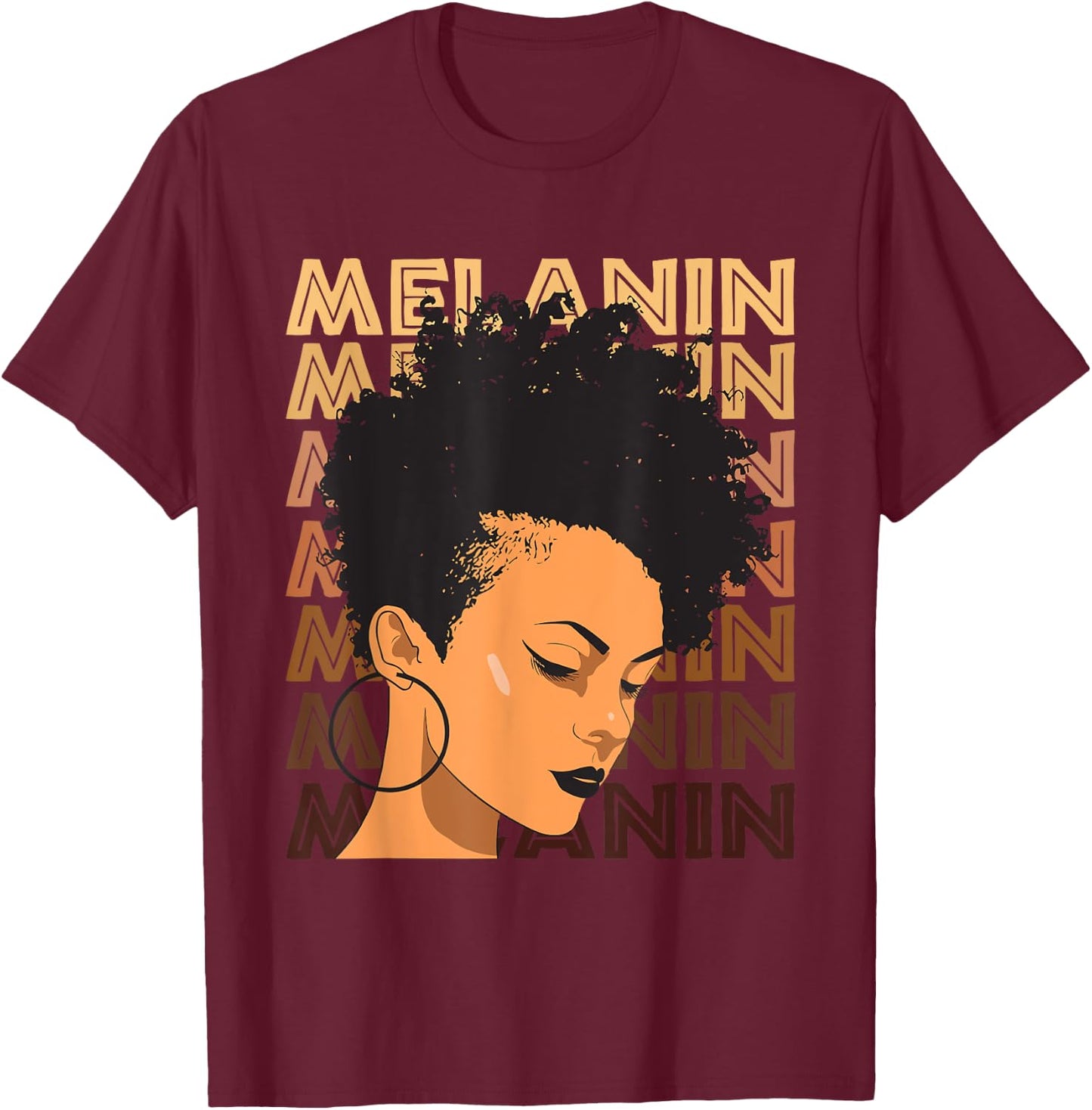 Black Strong Girl Afro Love Melanin African American Women T-Shirt - T-Shirt | Maroon