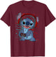 Disney Lilo & Stitch Gamer Glitch Headset and Controller T-Shirt - T-Shirt | Maroon
