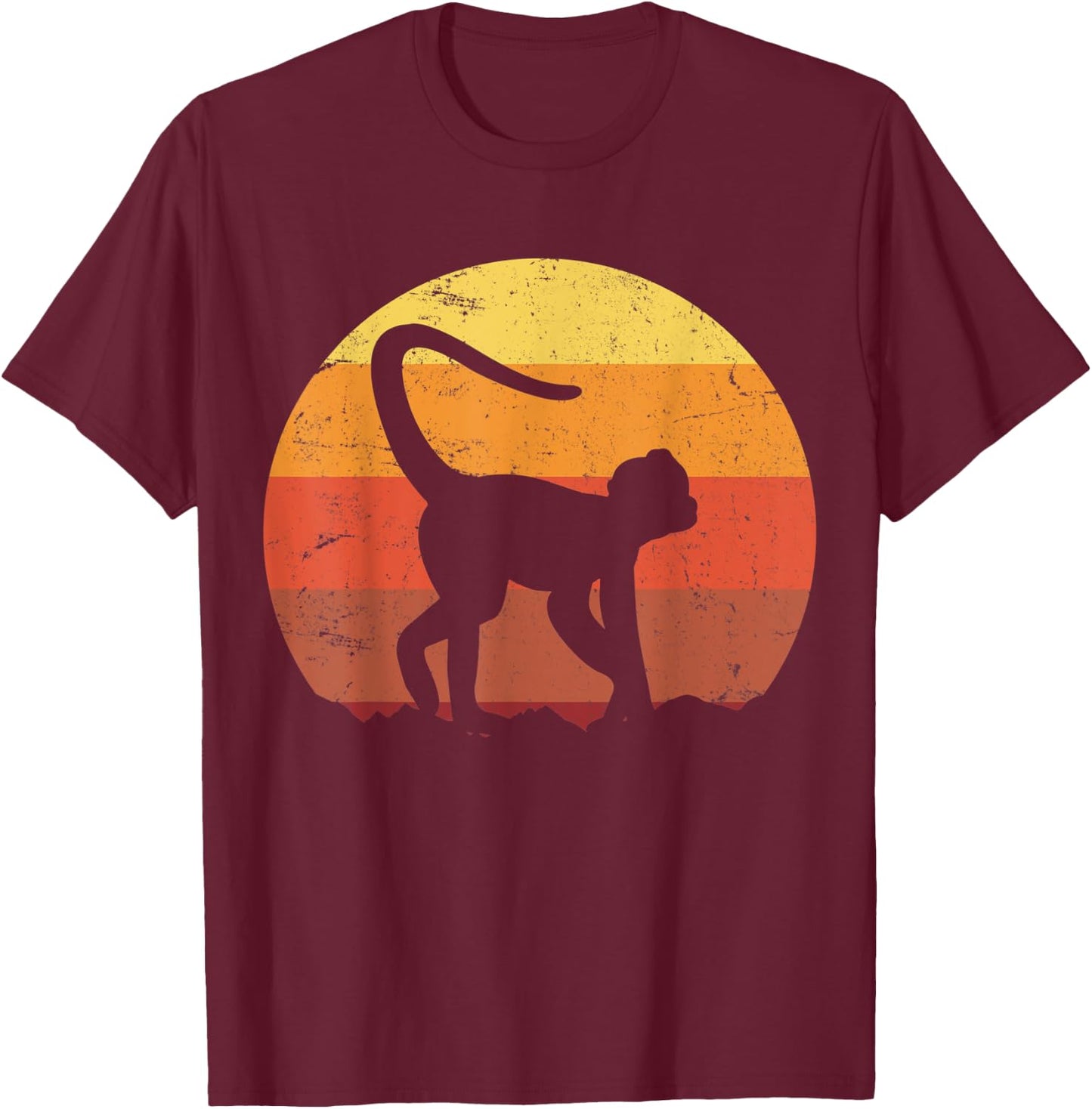 Spider Monkey Vintage T-Shirt - T-Shirt | Maroon