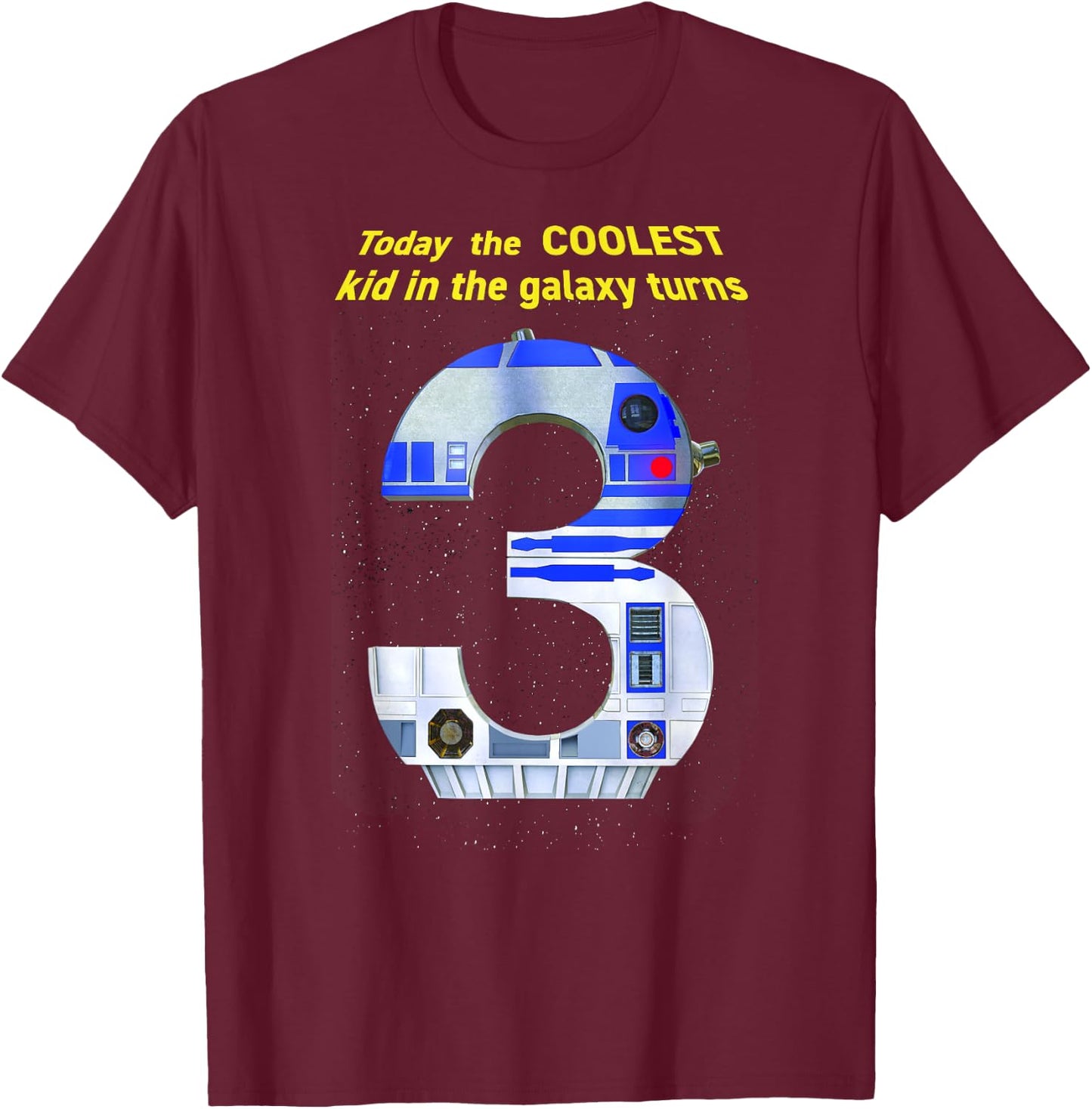 Star Wars R2 Cool Third Birthday T-Shirt - T-Shirt | Maroon