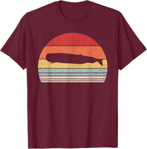 Vintage Retro Sperm Whale T-Shirt - T-Shirt | Maroon