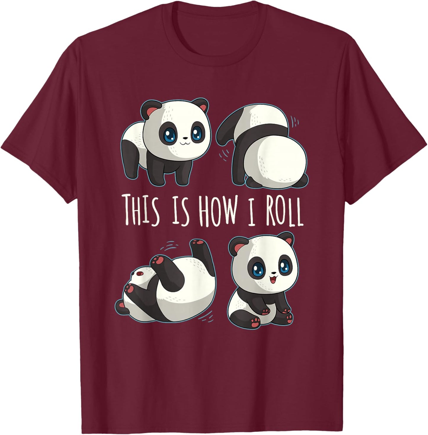 Cute Panda Shirts for Girls Little Bear Panda Gifts T-Shirt - T-Shirt | Maroon