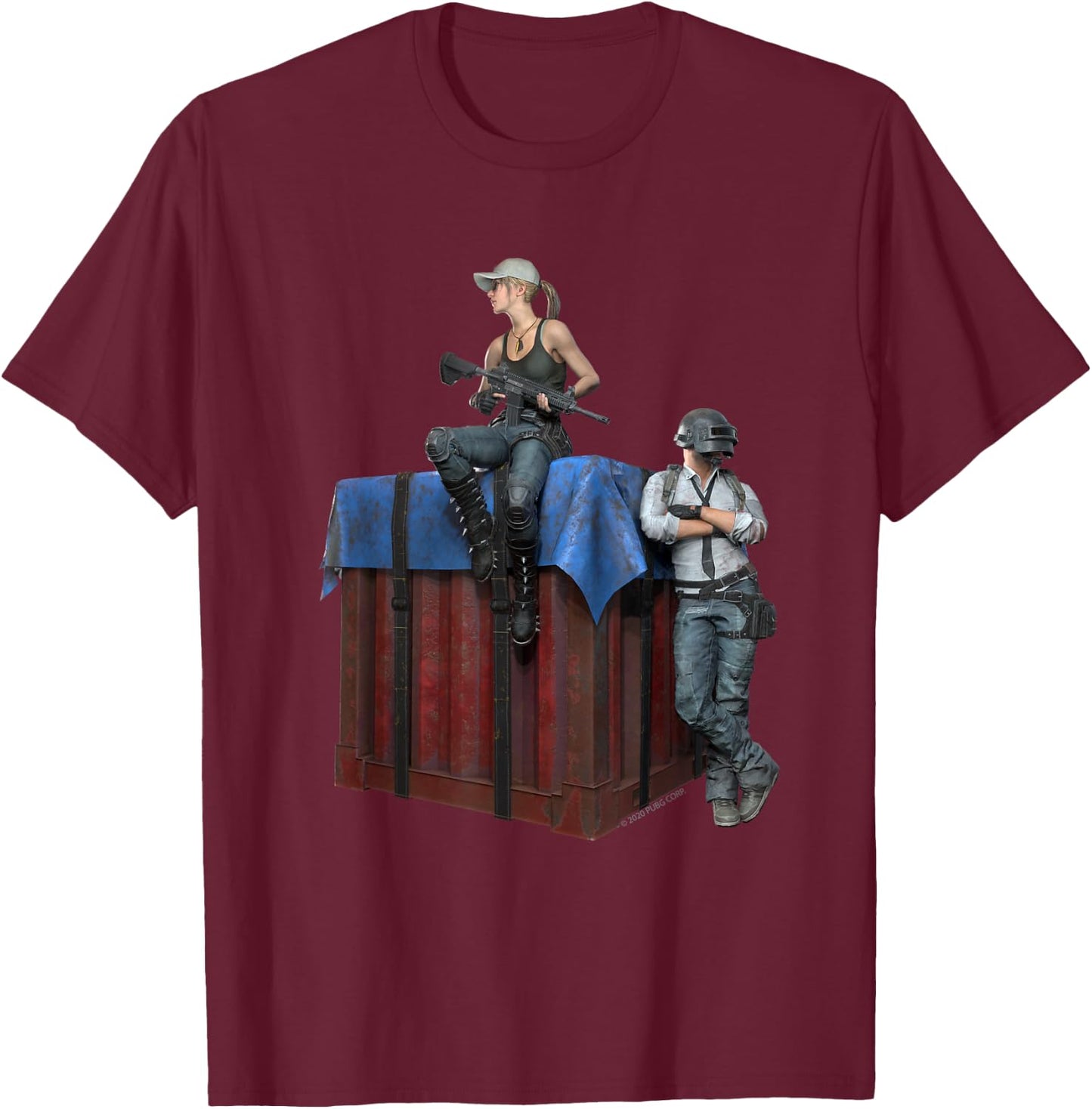 PUBG Survivors Duo Crate T-Shirt - T-Shirt | Maroon