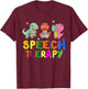 Speech Therapy Cute Dinosaur Gifts -Adult Black Small Short Sleeve Cartoon Cute Dinosaur-Theme T-Shirt - T-Shirt | Maroon