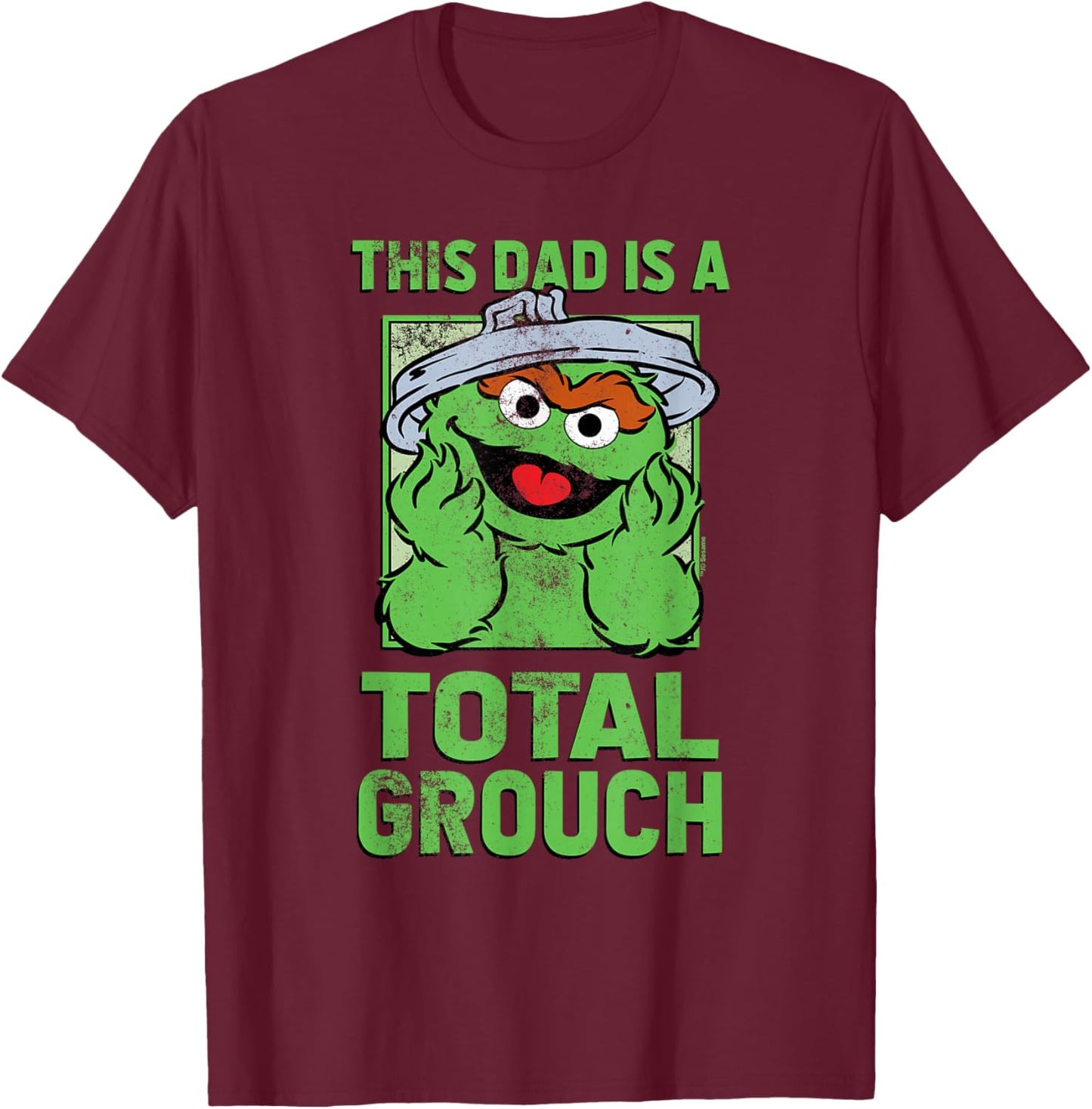 Sesame Street Father's Day Total Grouch Dad T-Shirt - T-Shirt | Maroon