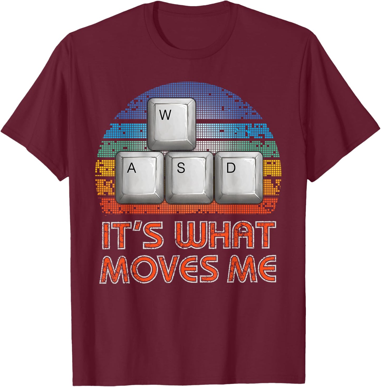 Vintage WASD PC Gamer - Classic Fit, Short Sleeve, Black - Gift & Boys T-Shirt - T-Shirt | Maroon