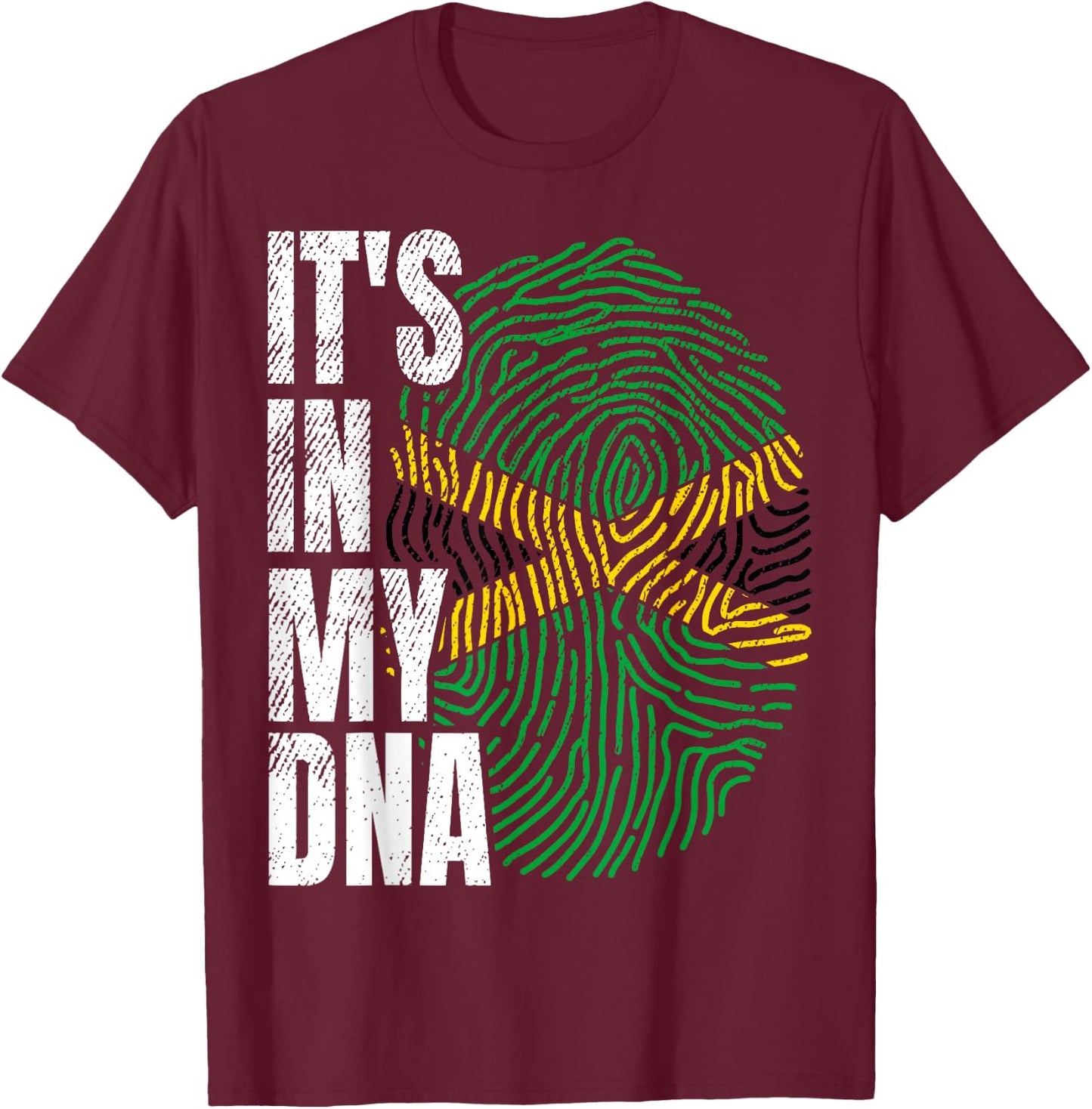 Jamaican Pride Flag Celebration T-Shirt - T-Shirt | Maroon
