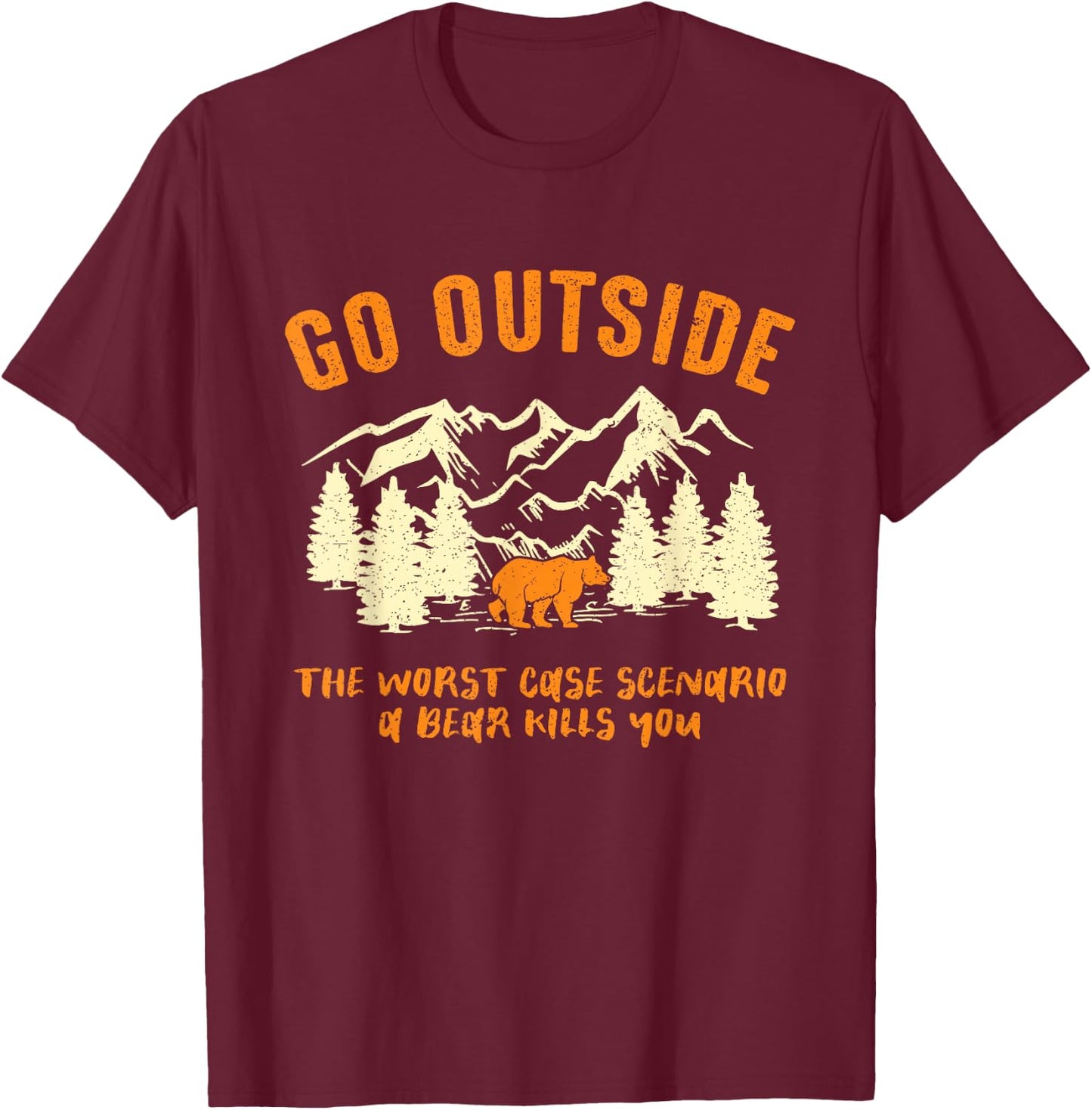 Outdoor Activities Hikers Nature Hiking Lovers Camping T-Shirt - T-Shirt | Maroon