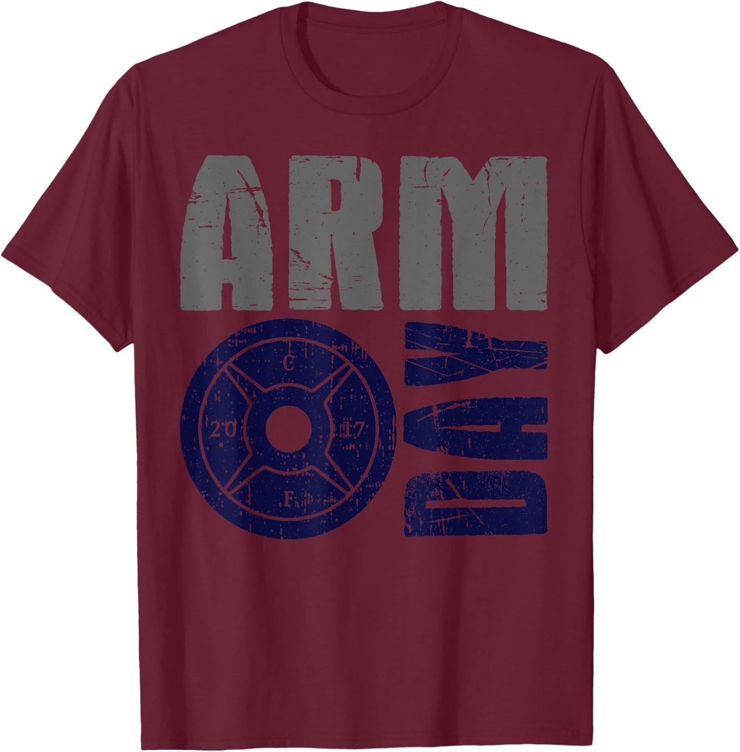 Arm Day Biceps and Triceps Gym Rat T-Shirt - T-Shirt | Maroon