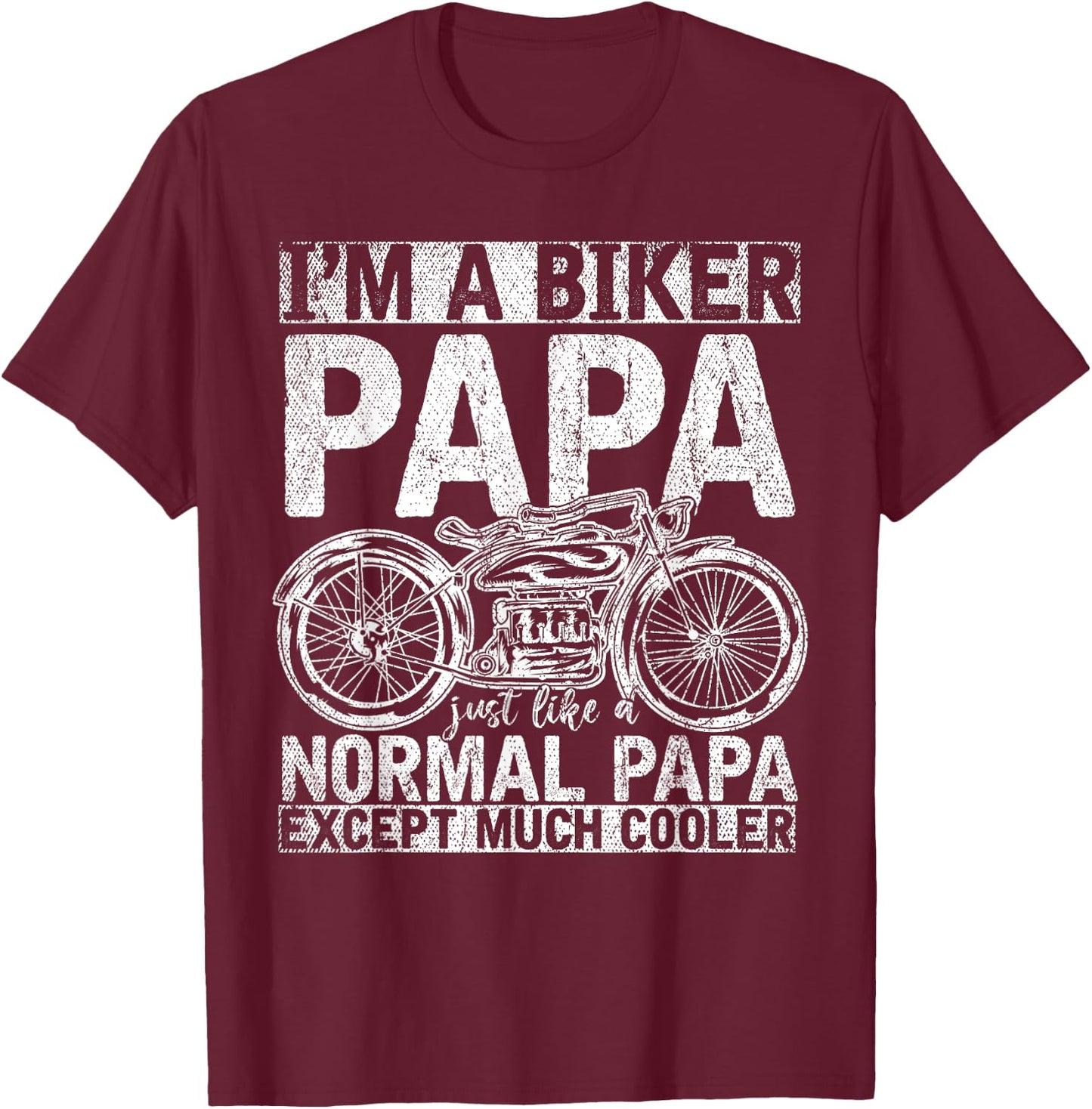 Motorcycle Biking Grandpa Retirement Bike Papa Biker T-Shirt - T-Shirt | Maroon