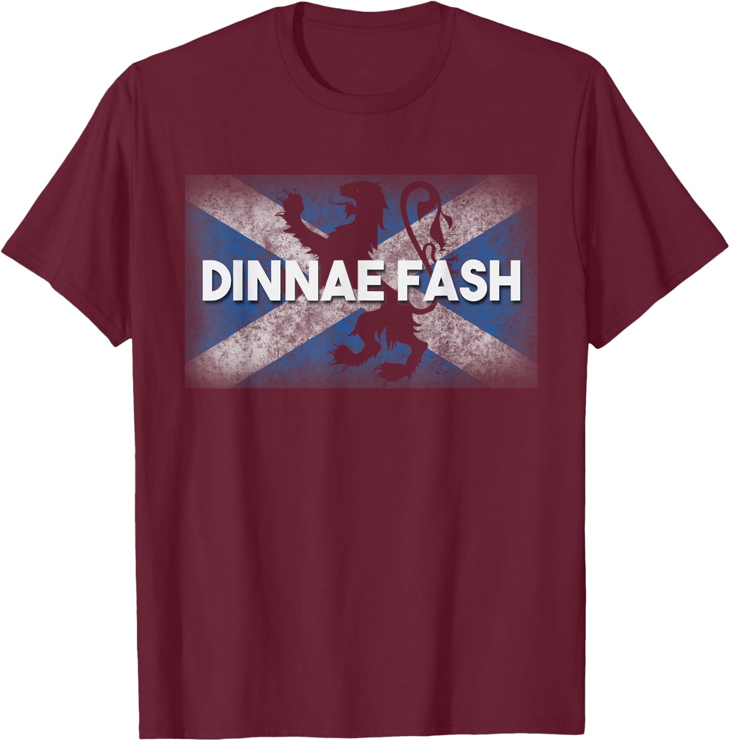 Scottish Flag Scotland Dinnae Fash Phrase Lion Rampant T-Shirt - T-Shirt | Maroon