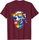 Colorful Dalmatian Dog Vibes Happy Spotted Pride Pup Rainbow Men Women Girls Kids T-Shirt - T-Shirt | Maroon