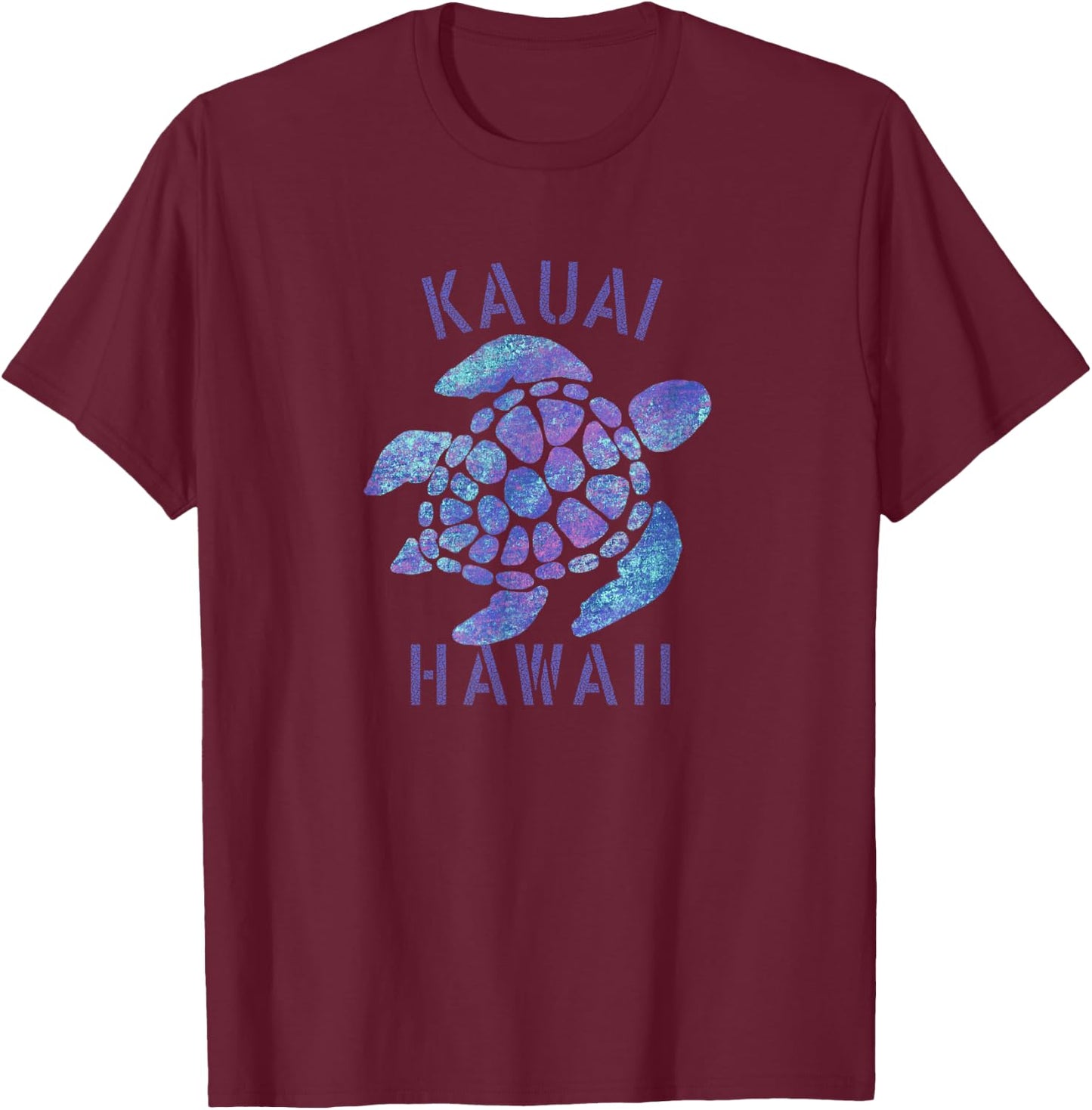 Kauai, Hawaii Beach Design / Tribal Turtle Gift T-Shirt - T-Shirt | Maroon