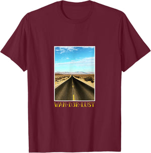 Wanderlust - travel goals custom art wearable T-Shirt - T-Shirt | Maroon
