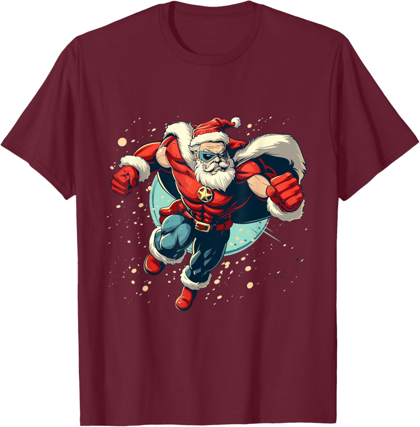 Great Superhero Santa for funny Festive Season T-Shirt - T-Shirt | Maroon