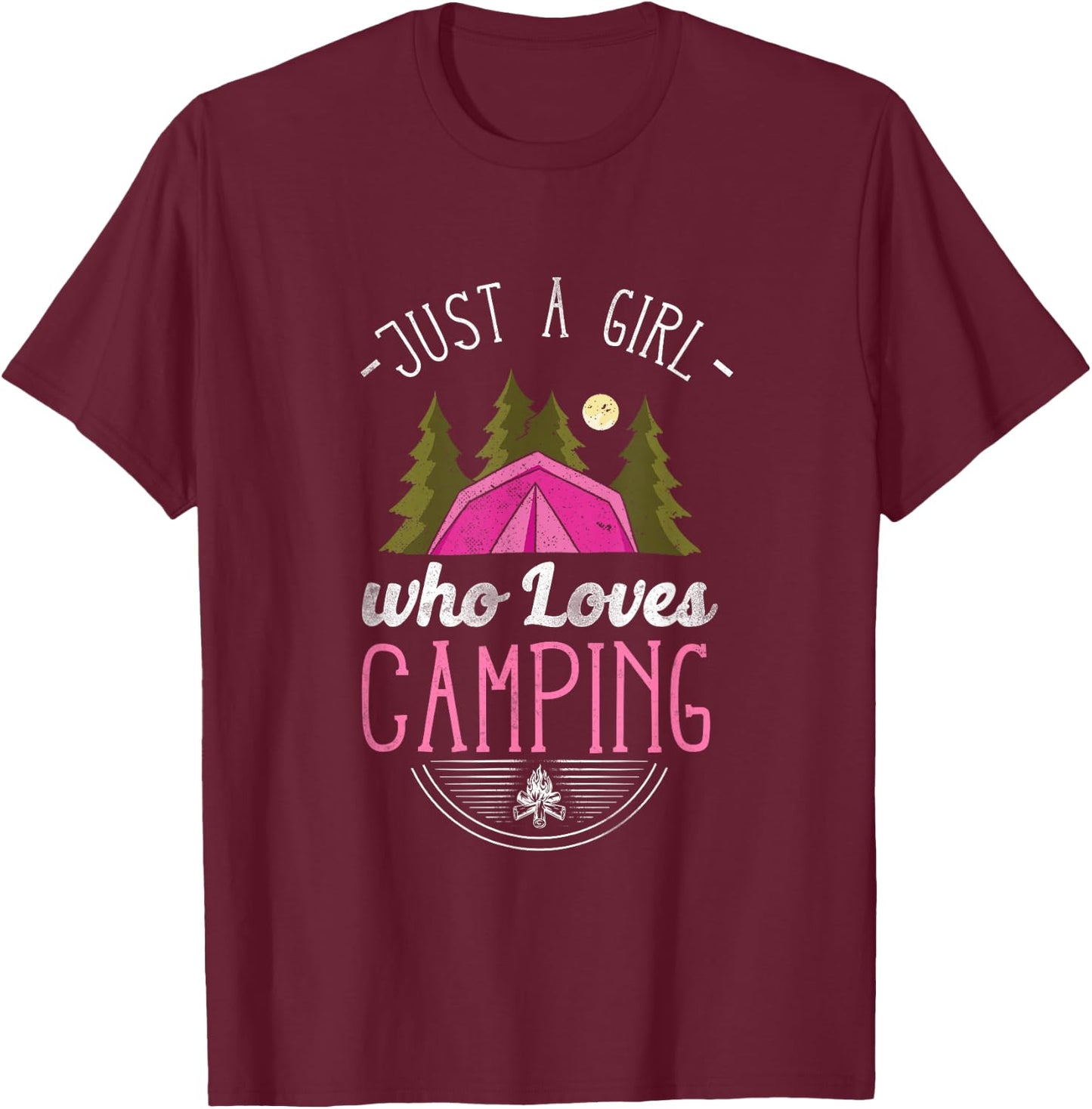 Just A Girl Who Loves Camping T-Shirt - T-Shirt | Maroon