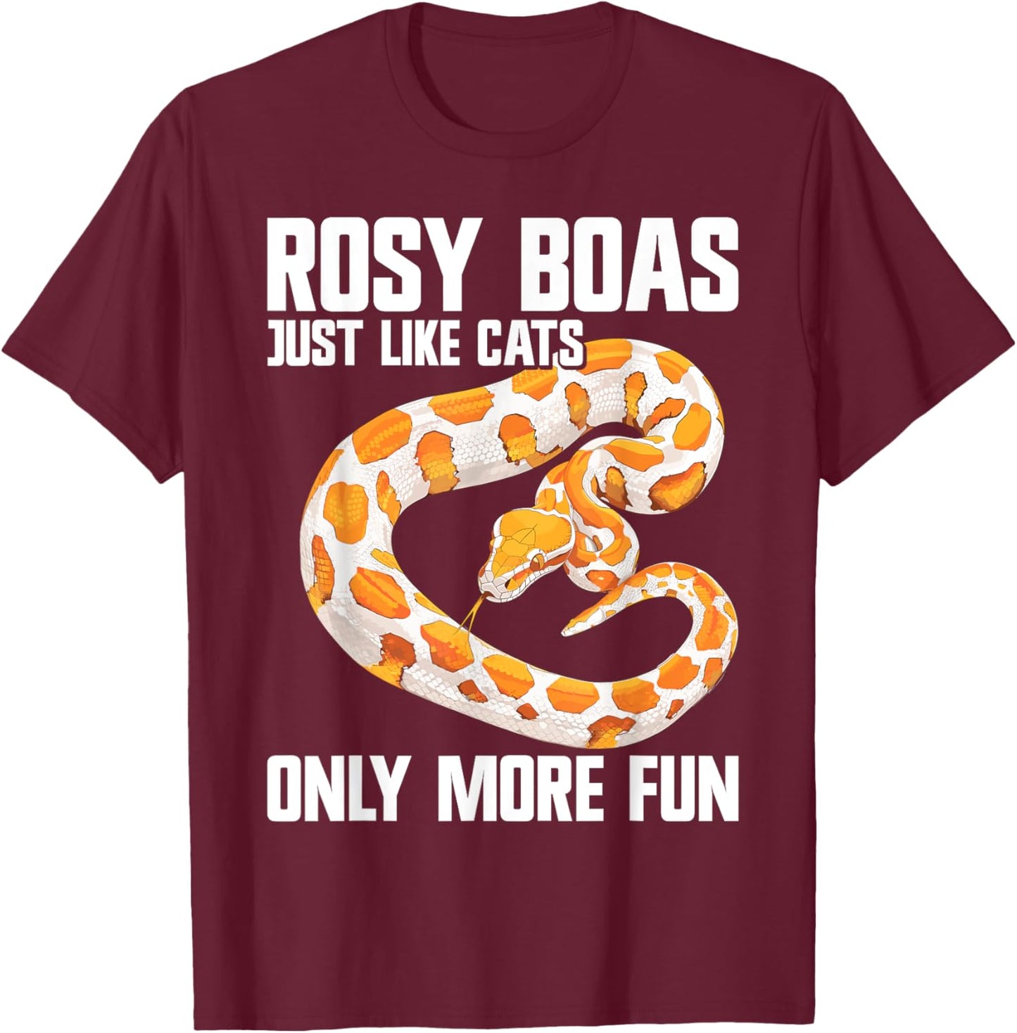 Rosy Boa Snake Accessories Plush Snake Heart Rosy Boa T-Shirt - T-Shirt | Maroon